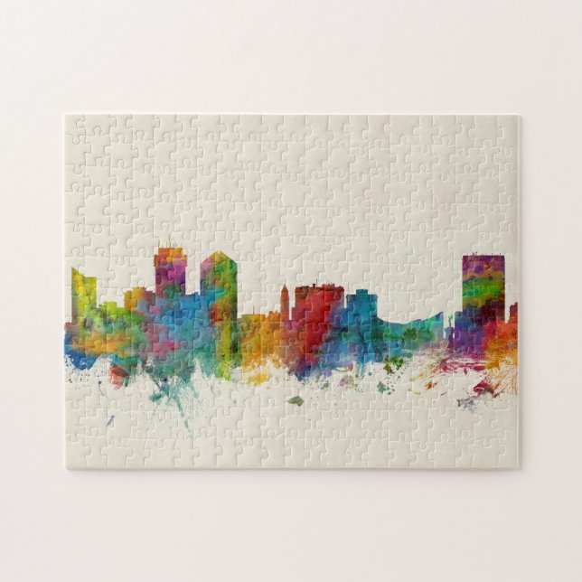 Wichita Kansas Skyline Jigsaw Puzzle (Horizontal)