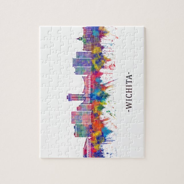 Wichita Kansas Skyline Jigsaw Puzzle (Vertical)