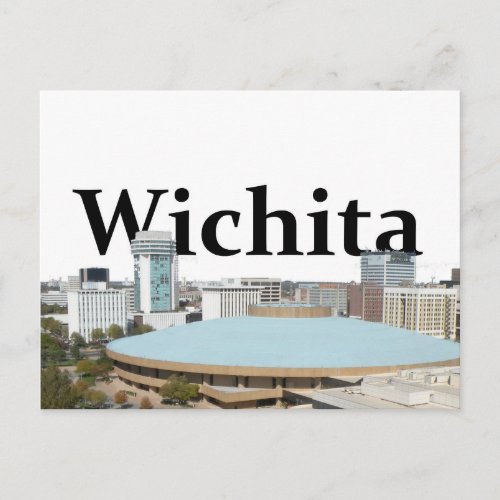 Wichita Kansas Skyline with Wichita in the Sky Postcard