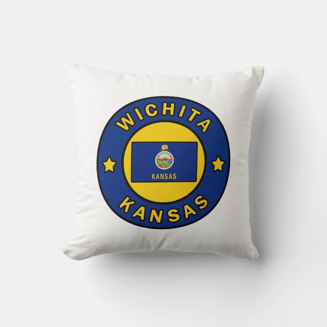 Wichita Kansas Throw Pillow (Front)