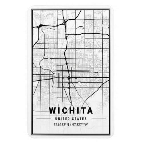 Wichita Kansas USA Travel City Map Magnet