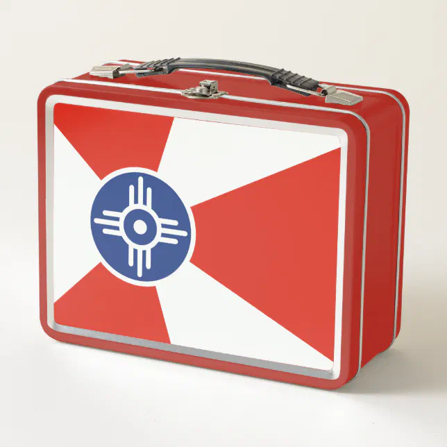 Wichita KS ICT Flag Metal Lunch Box Zazzle