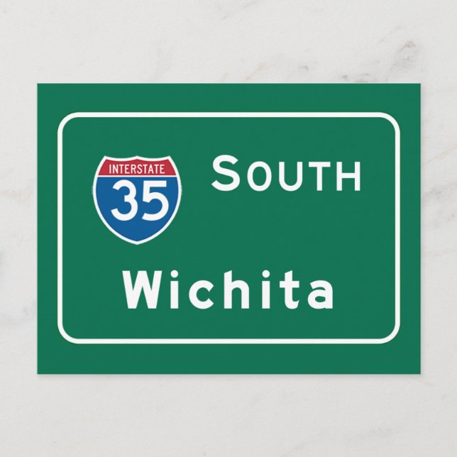 Wichita, KS Road Sign Postcard (Front)