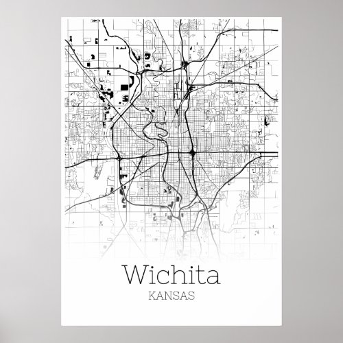 Wichita Map _ Kansas _ City Map Poster