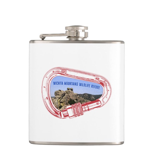 Wichita Mountains Climbing Carabiner Flask (Front)
