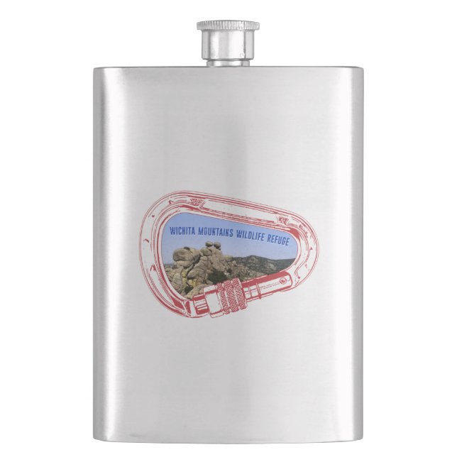 Wichita Mountains Climbing Carabiner Flask (Front)