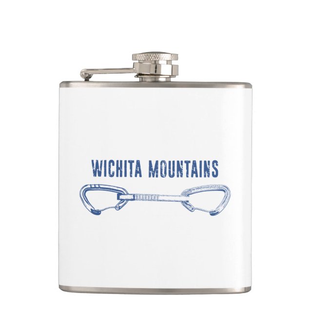 Wichita Mountains Rock Climbing Quickdraw Flask (Front)