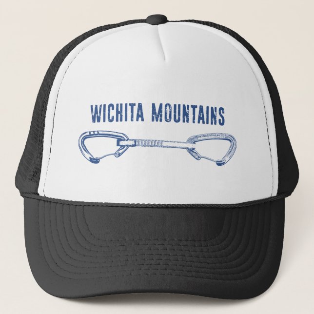 Wichita Mountains Rock Climbing Quickdraw Trucker Hat (Front)