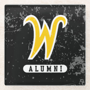 Wichita State University Alumni Distressed Glass Coaster