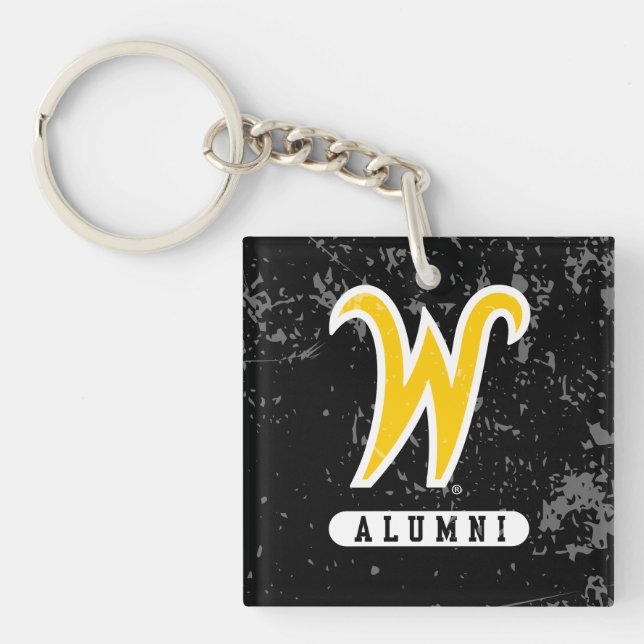 Wichita State University Alumni Distressed Keychain (Front)
