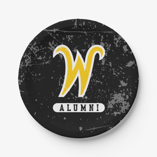 Wichita State University Alumni Distressed Paper Plates (Front)