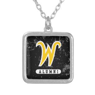 Wichita State University Alumni Distressed Silver Plated Necklace