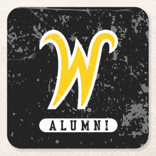 Wichita State University Alumni Distressed Square Paper Coaster
