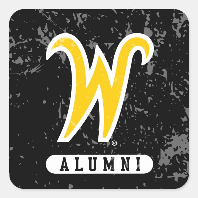 Wichita State University Alumni Distressed Square Sticker (Front)