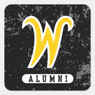 Wichita State University Alumni Distressed Square Sticker