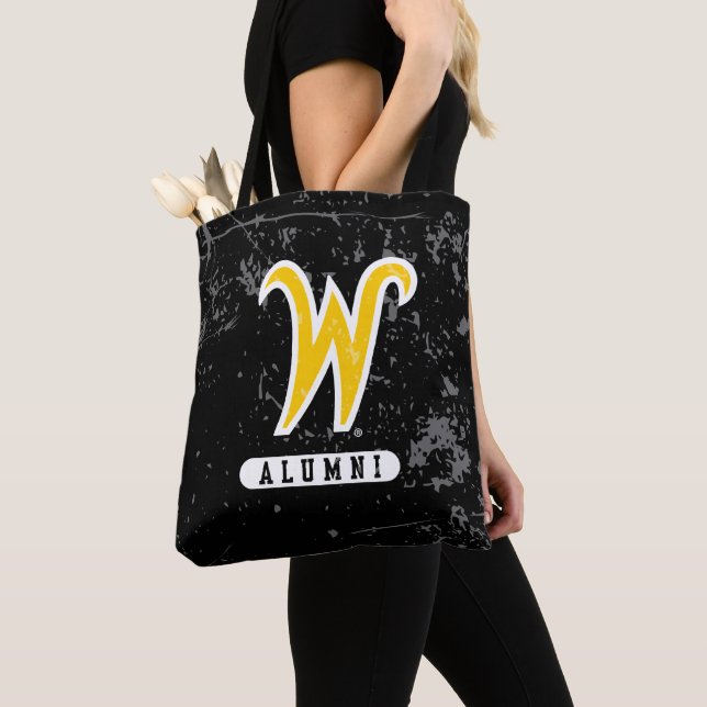 Wichita State University Alumni Distressed Tote Bag (Close Up)