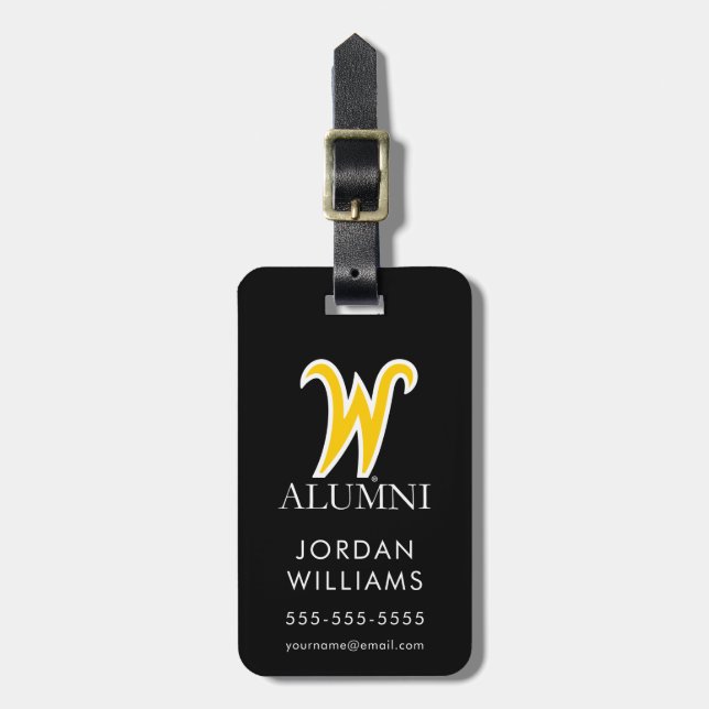 Wichita State University Alumni Luggage Tag (Front Vertical)