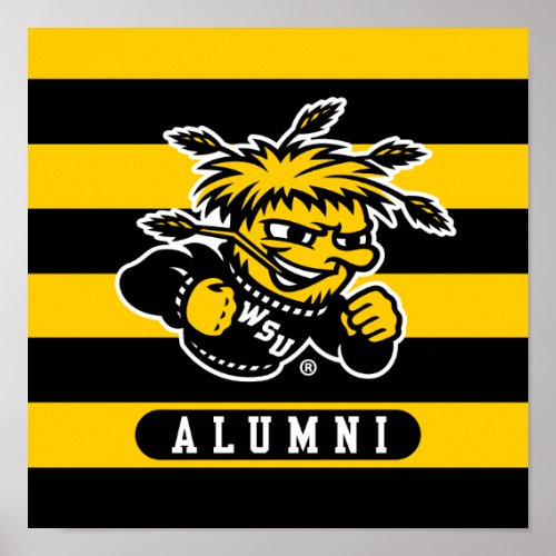 Wichita State University Alumni Stripes Poster