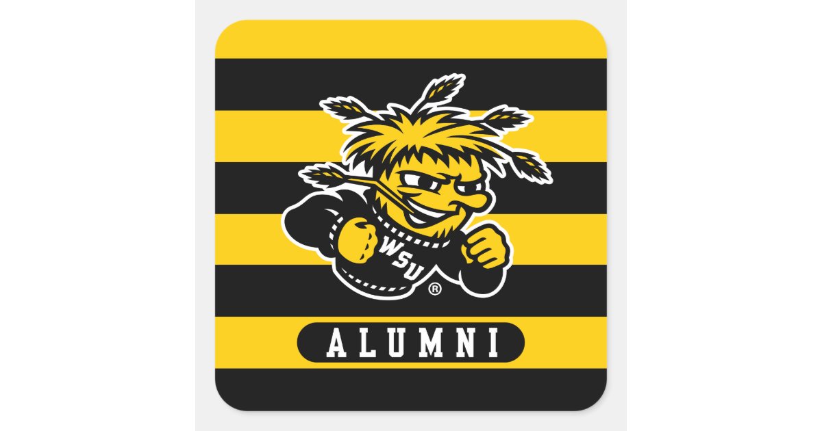 Wichita State University Alumni Stripes Square Sticker | Zazzle