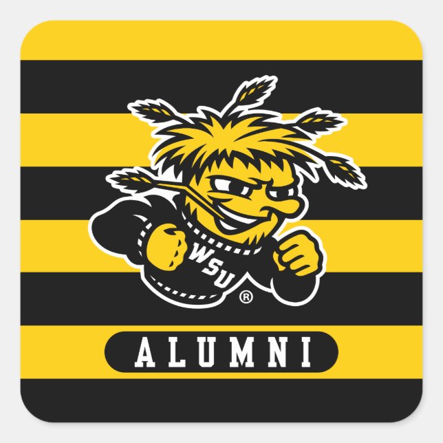 Wichita State University Alumni Stripes Square Sticker (Front)