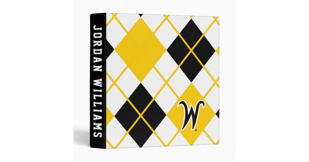 Wichita State University Argyle Pattern 3 Ring Binder | Zazzle