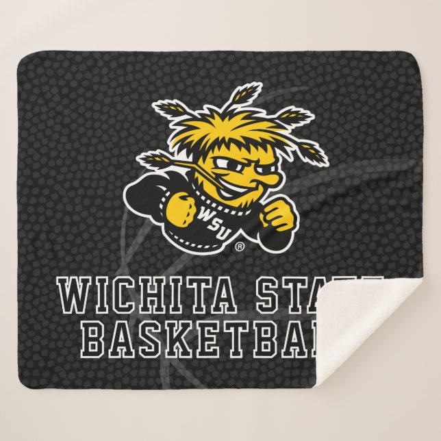 Wichita State University Basketball Sherpa Blanket (Front (Horizontal))