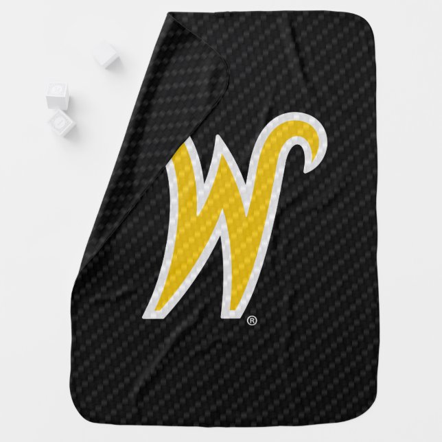 Wichita State University Carbon Fiber Pattern Baby Blanket (In Situ)