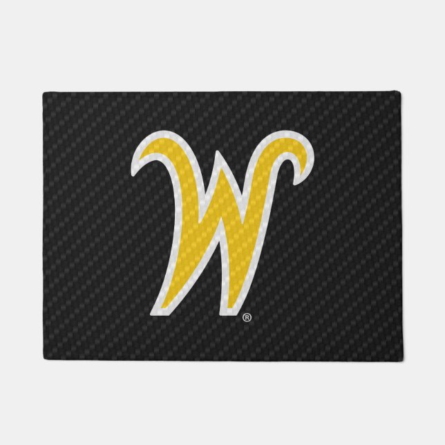 Wichita State University Carbon Fiber Pattern Doormat (Front)