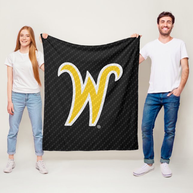 Wichita State University Carbon Fiber Pattern Fleece Blanket (In Situ)