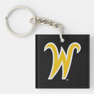 Wichita State University Carbon Fiber Pattern Keychain