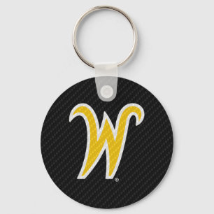 Wichita State University Carbon Fiber Pattern Keychain