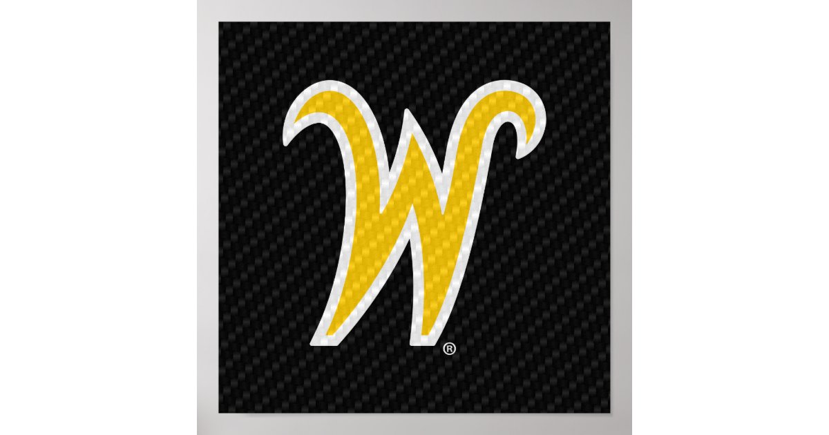 Wichita State University Carbon Fiber Pattern Poster | Zazzle