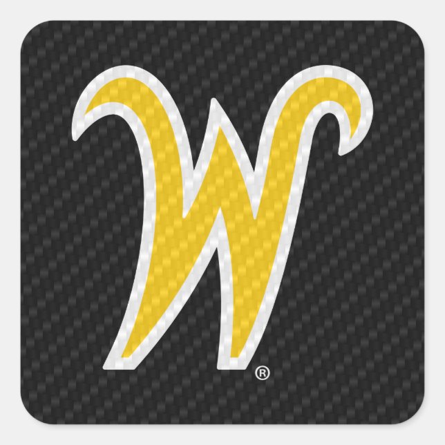Wichita State University Carbon Fiber Pattern Square Sticker (Front)