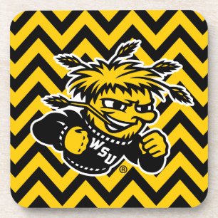 Wichita State University Chevron Pattern Beverage Coaster