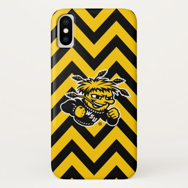 Wichita State University Chevron Pattern Case-Mate iPhone Case (Back)