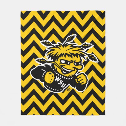 Wichita State University Chevron Pattern Fleece Blanket | Zazzle