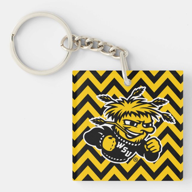 Wichita State University Chevron Pattern Keychain (Front)