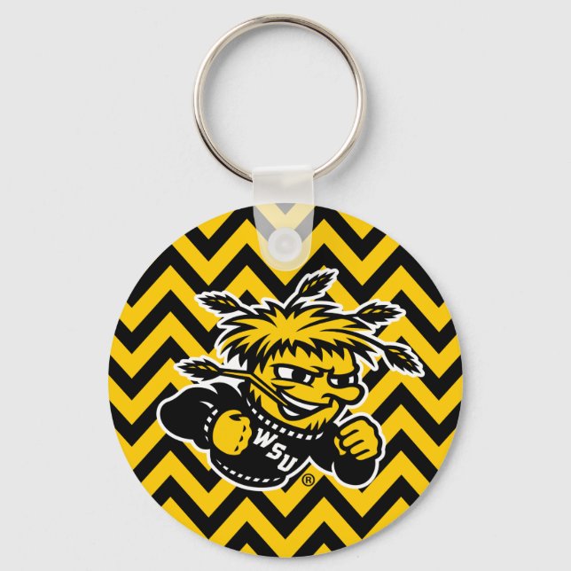 Wichita State University Chevron Pattern Keychain (Front)