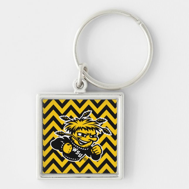 Wichita State University Chevron Pattern Keychain (Front)
