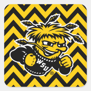 Wichita State University Chevron Pattern Square Sticker