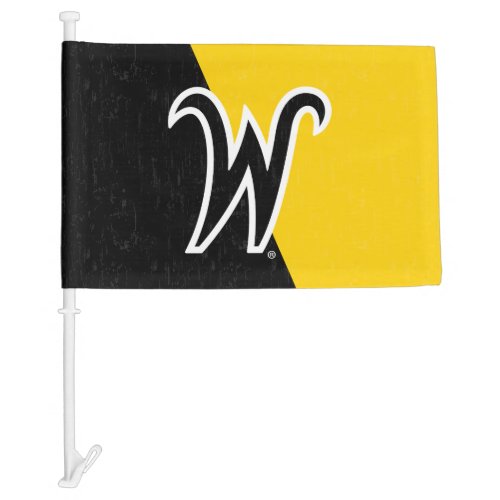 Wichita State University Color Block Distressed Car Flag