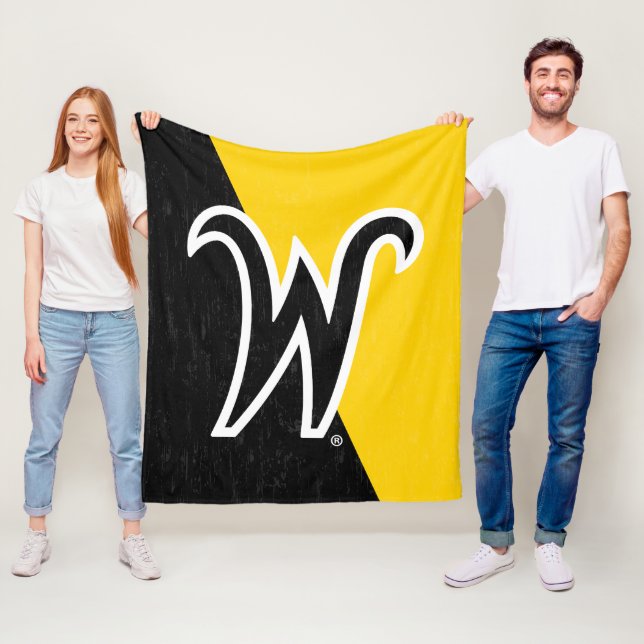 Wichita State University Color Block Distressed Fleece Blanket (In Situ)