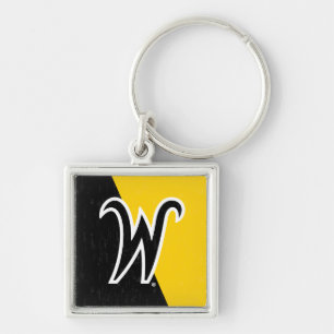 Wichita State University Color Block Distressed Keychain
