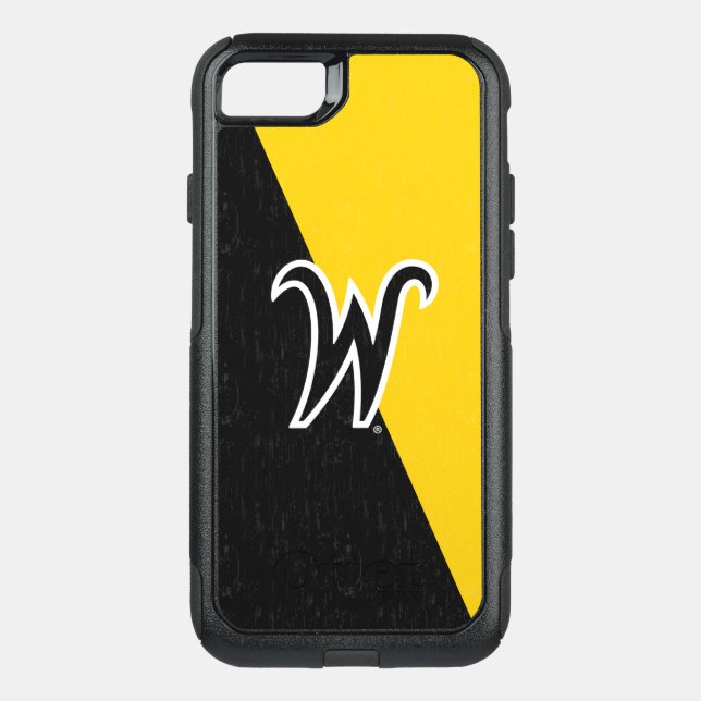 Wichita State University Color Block Distressed Otterbox iPhone Case (Back)