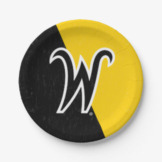 Wichita State University Color Block Distressed Paper Plates