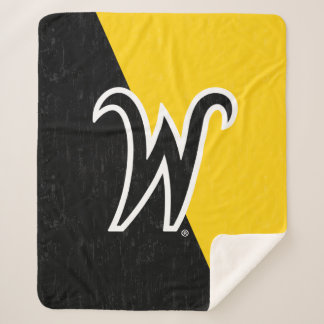 Wichita State University Color Block Distressed Sherpa Blanket