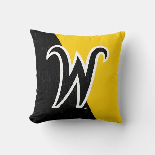 Wichita State University Color Block Distressed Throw Pillow