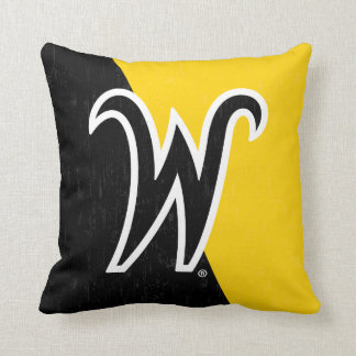 Wichita State University Color Block Distressed Throw Pillow