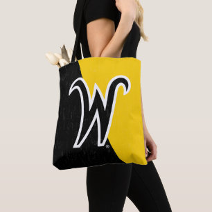 Wichita State University Color Block Distressed Tote Bag