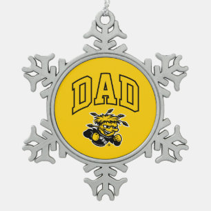 Wichita State University Dad Snowflake Pewter Christmas Ornament